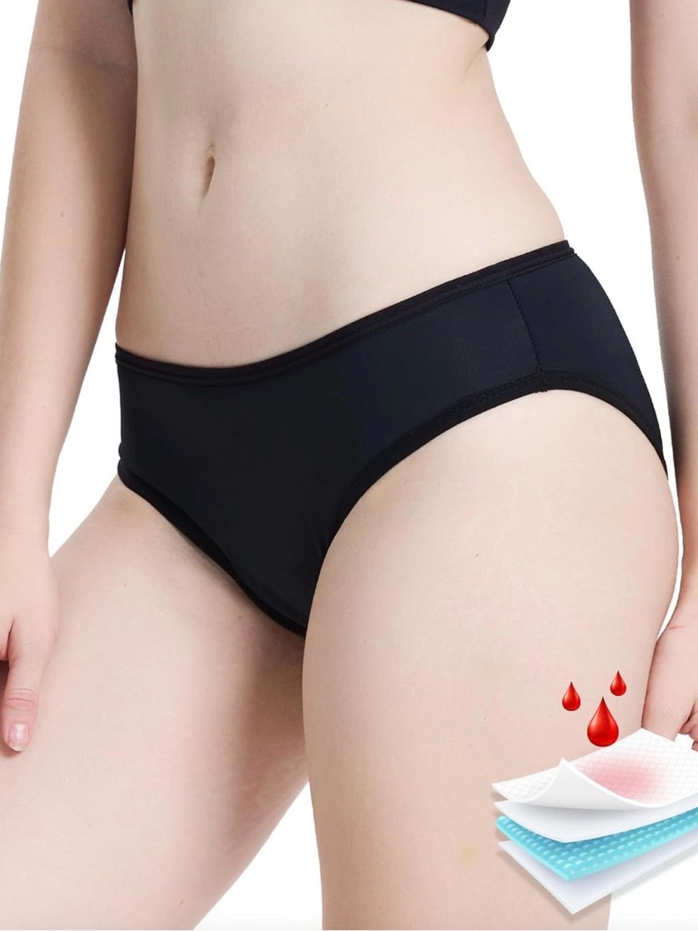 Jayloa Period Protection Swim Bottoms, Black, Size XL, NWT